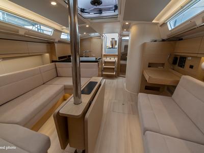 Salon of Tecla, a Hanse Yachts Hanse 388 sailboat at Castellammare di Stabia, Italy