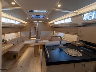 Salon of Tecla, a Hanse Yachts Hanse 388 sailboat at Castellammare di Stabia, Italy