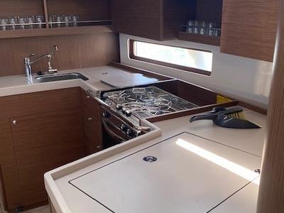Galley of Stefano, a Beneteau Oceanis 40.1 sailboat at Parikia, Greece