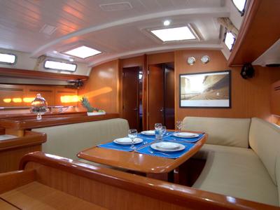 Salon of Lucky Dice, a Beneteau Cyclades 50.5 sailboat at Athens, Greece