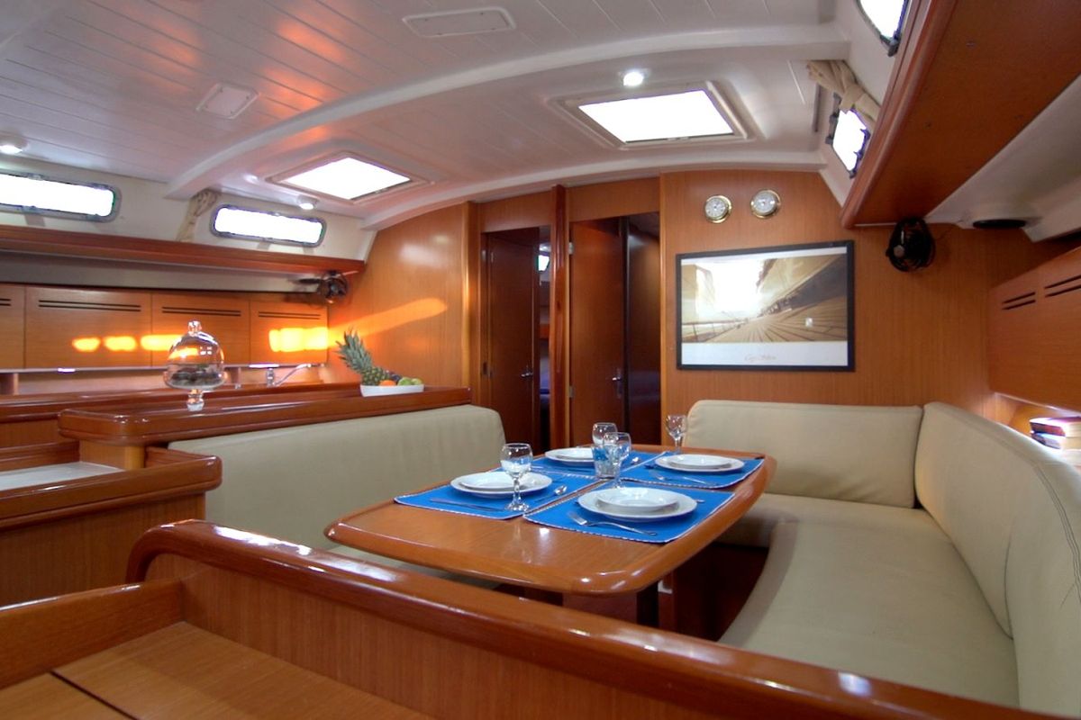 Salon of Lucky Dice, a Beneteau Cyclades 50.5 sailboat at Athens, Greece