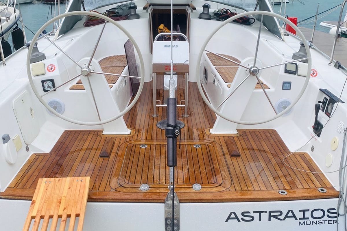 Cockpit of Astraios, a Hanse Yachts Hanse 430 E sailboat at Grad Pula, Croatia