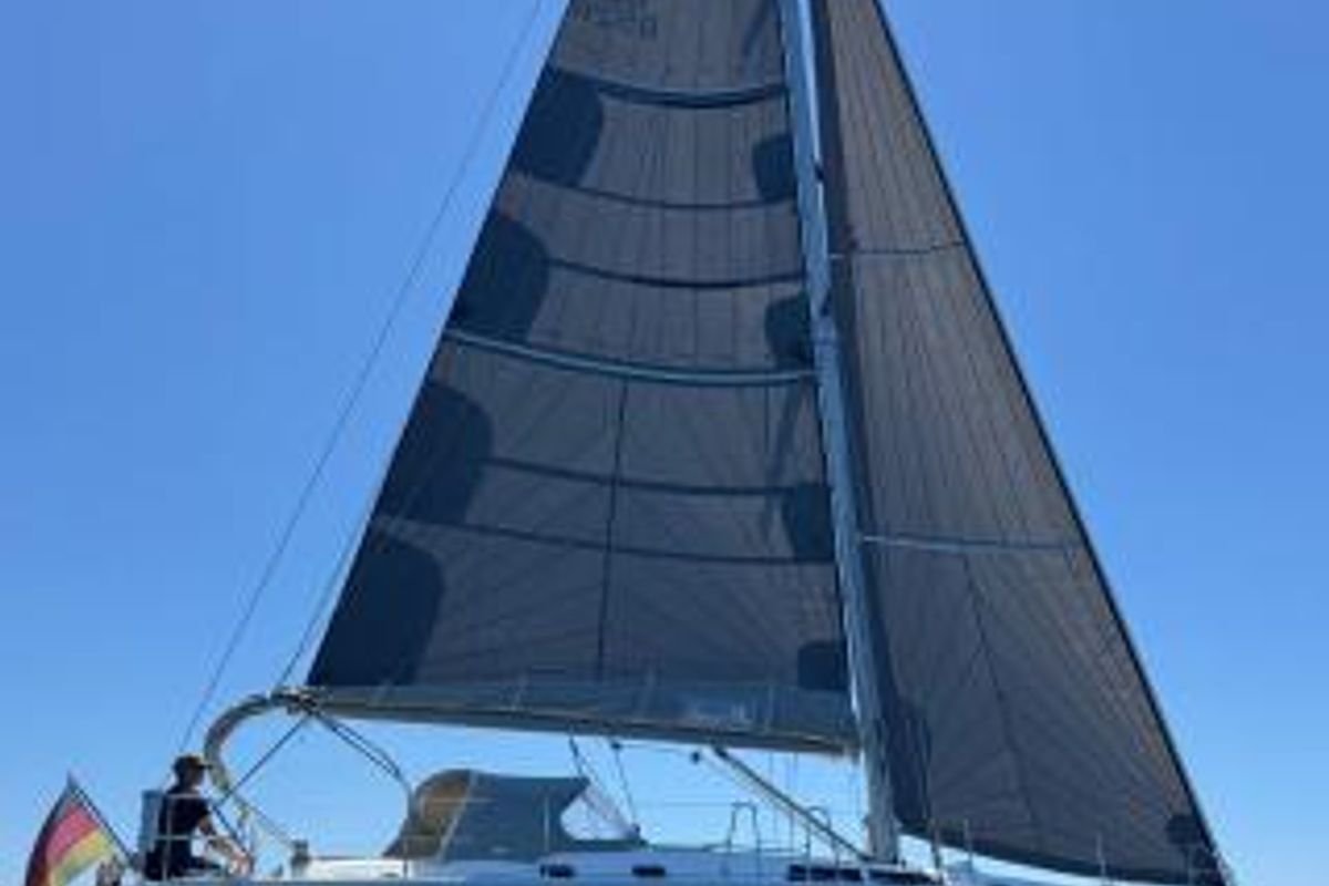 Exterior view of Astraios, a Hanse Yachts Hanse 430 E sailboat at Grad Pula, Croatia