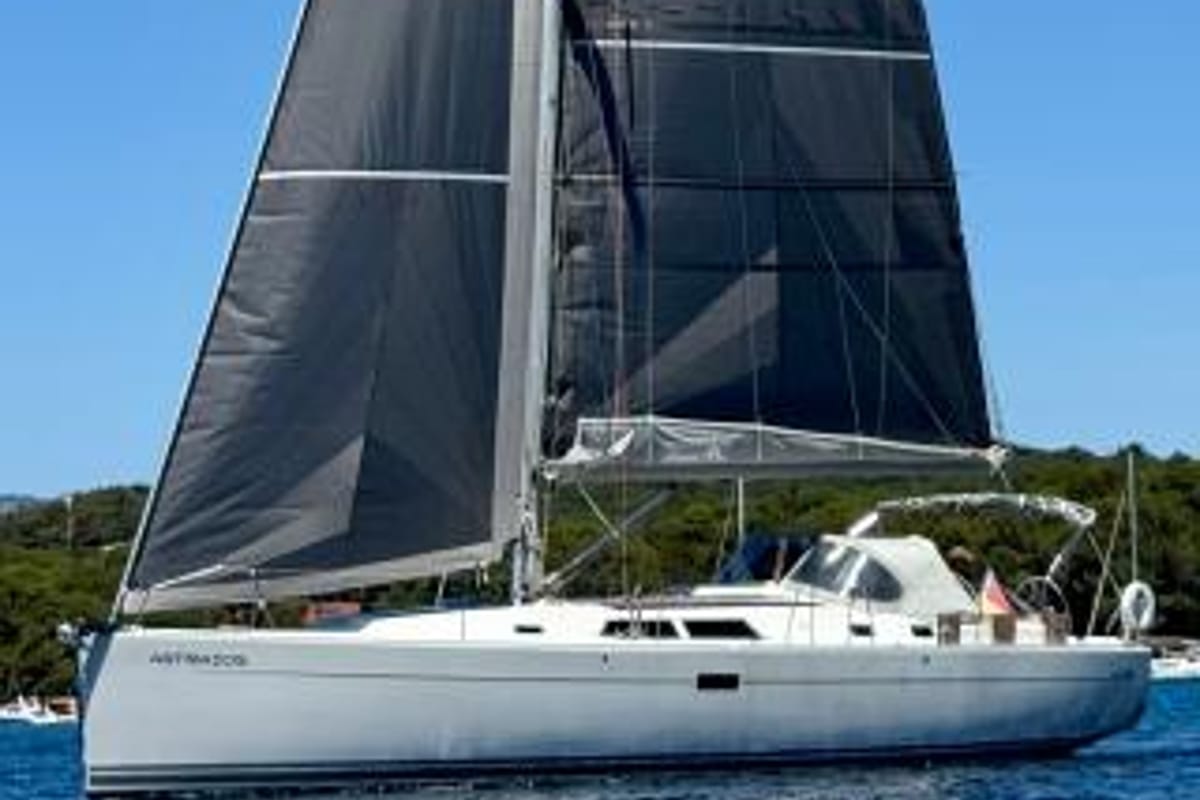 Exterior view of Astraios, a Hanse Yachts Hanse 430 E sailboat at Grad Pula, Croatia