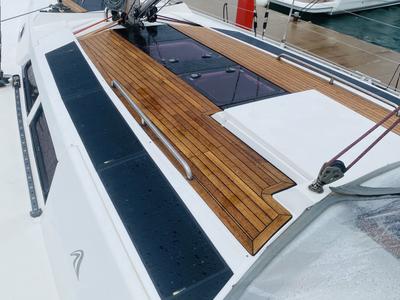 Deck of Astraios, a Hanse Yachts Hanse 430 E sailboat at Grad Pula, Croatia