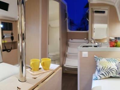 Galley of YODA, a Beneteau Oceanis 30.1 sailboat at Općina Medulin, Croatia