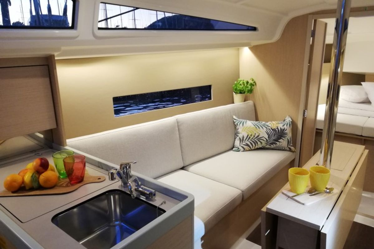 Salon of YODA, a Beneteau Oceanis 30.1 sailboat at Općina Medulin, Croatia