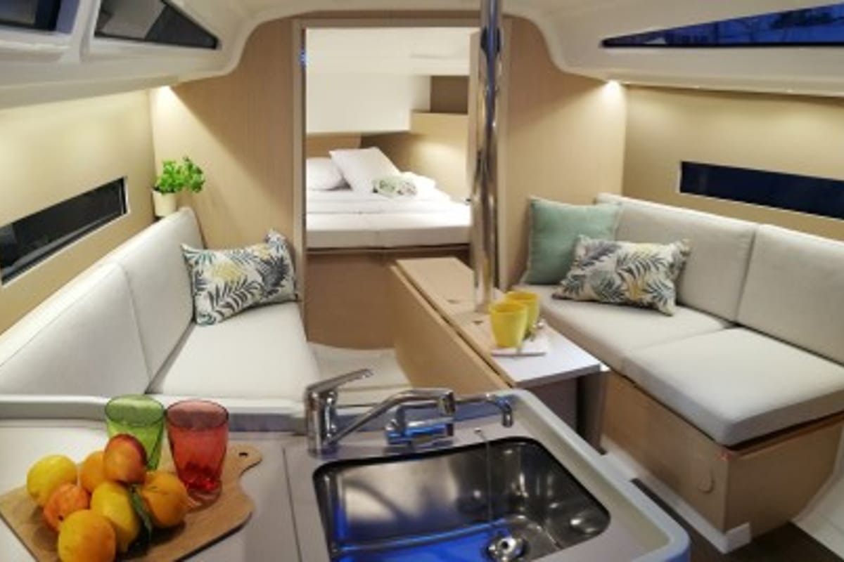 Salon of YODA, a Beneteau Oceanis 30.1 sailboat at Općina Medulin, Croatia
