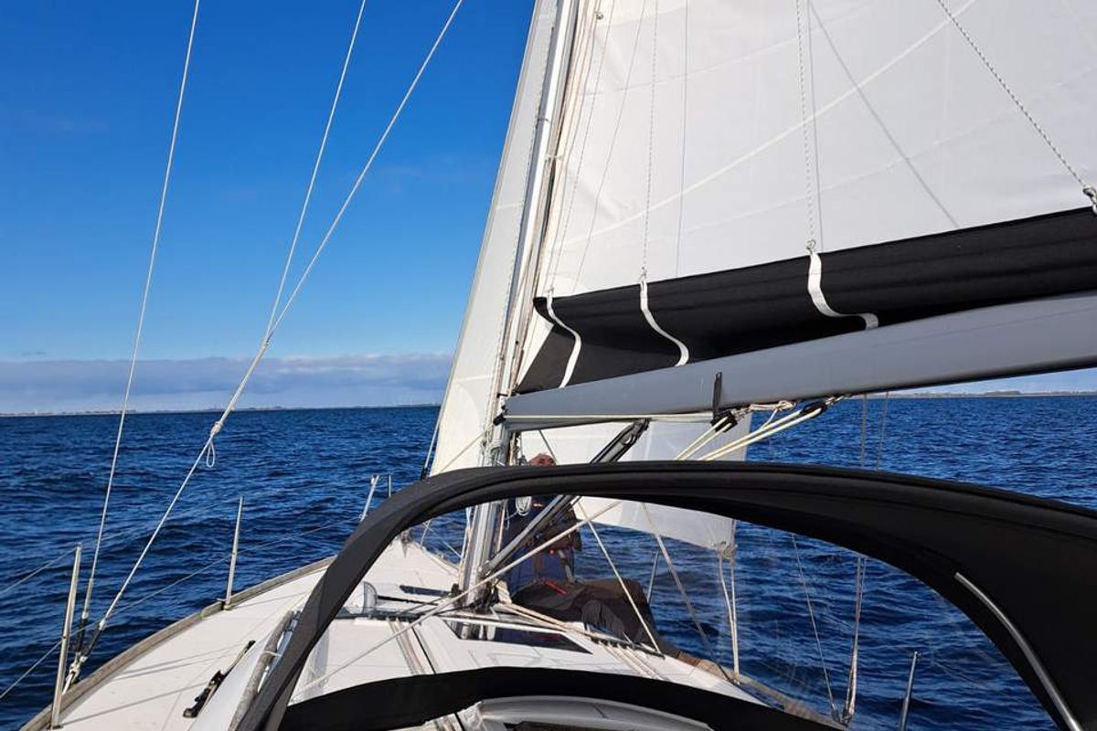 Deck of Salt, a Dufour 350 GL sailboat at Flensburg, Germany