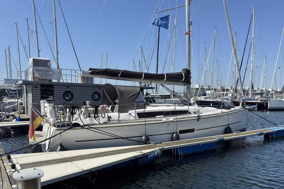 Exterior view of Salt, a Dufour 350 GL sailboat at Flensburg, Germany