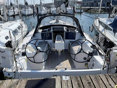 Cockpit of Salt, a Dufour 350 GL sailboat at Flensburg, Germany