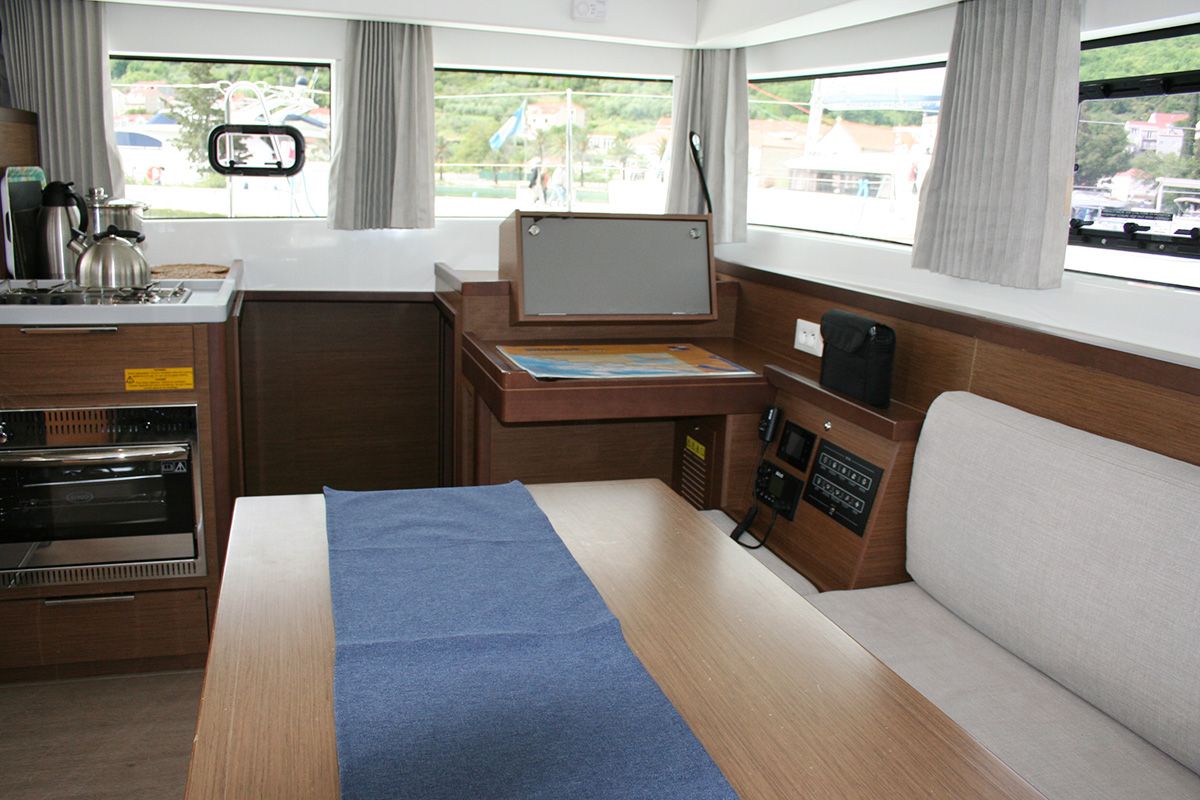 Salon of Wera of Sweden, a Lagoon 40 catamaran at Dubrovnik, Croatia
