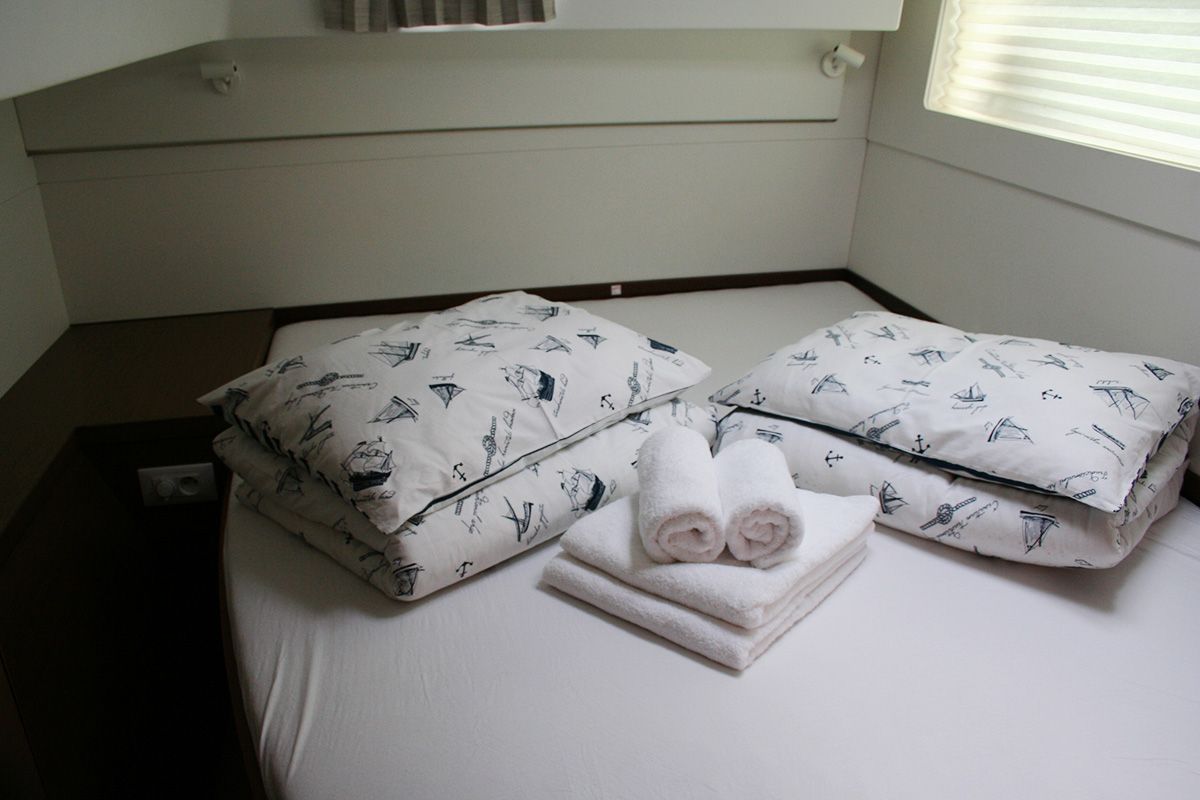 Cabin on Wera of Sweden, a Lagoon 40 catamaran at Dubrovnik, Croatia