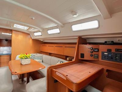 Salon of Leonidas, a Beneteau Cyclades 50.5 sailboat at Athens, Greece