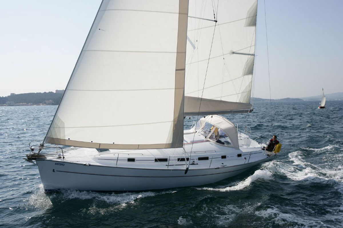 Exterior view of Leonidas, a Beneteau Cyclades 50.5 sailboat at Athens, Greece