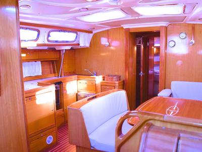 Galley of Daphne, a Bavaria Cruiser 50 sailboat at Rosignano Solvay, Italy
