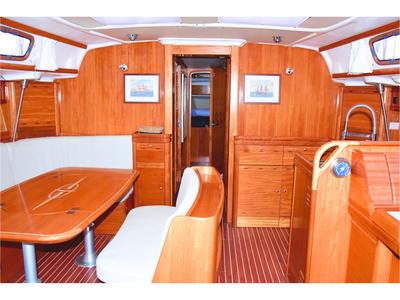 Salon of Daphne, a Bavaria Cruiser 50 sailboat at Rosignano Solvay, Italy