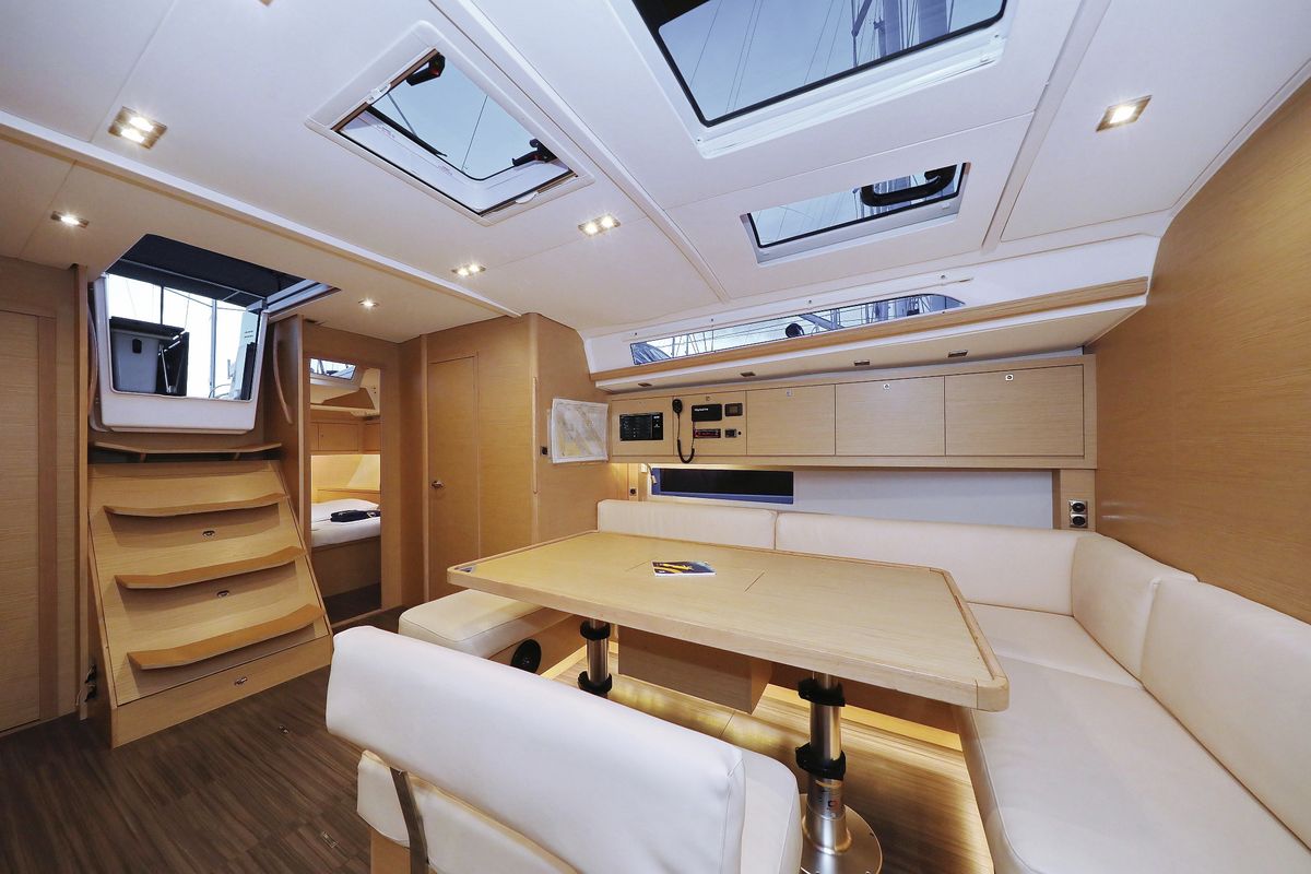 Salon of Chill Course, a Dufour 470 sailboat at Grad Trogir, Croatia
