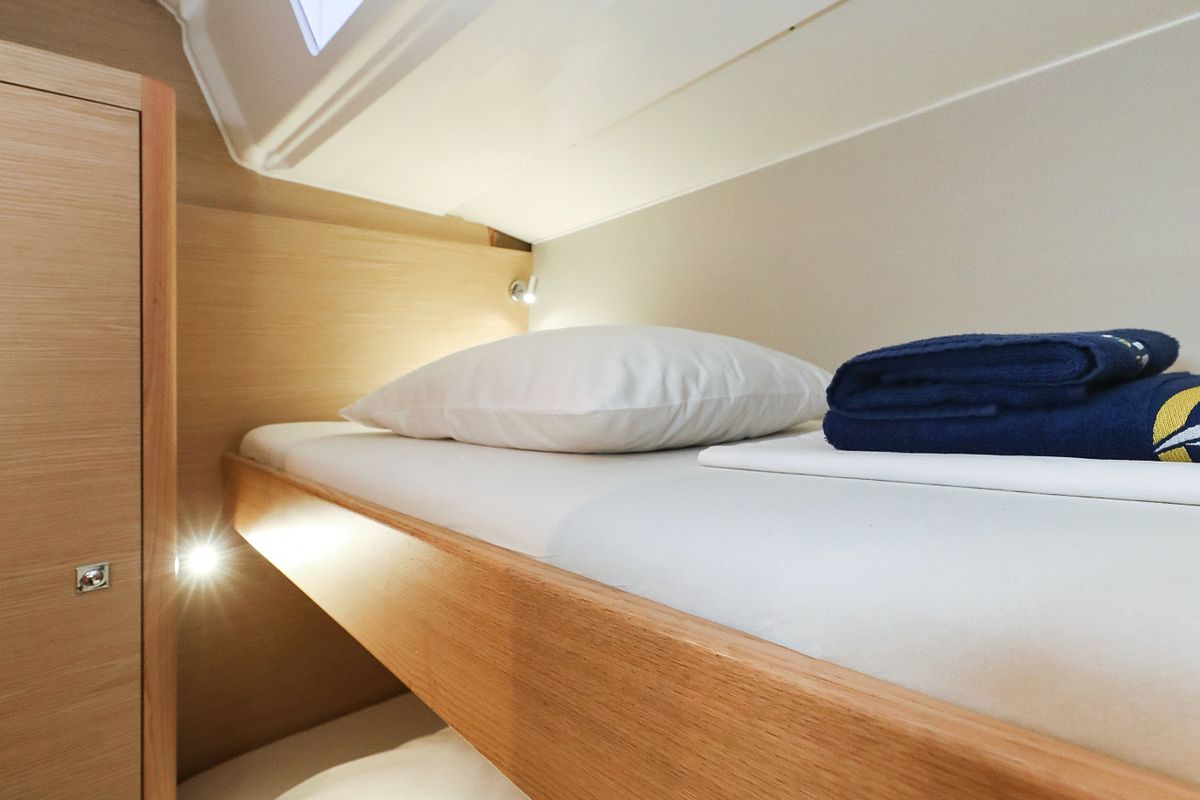 Cabin on Chill Course, a Dufour 470 sailboat at Grad Trogir, Croatia
