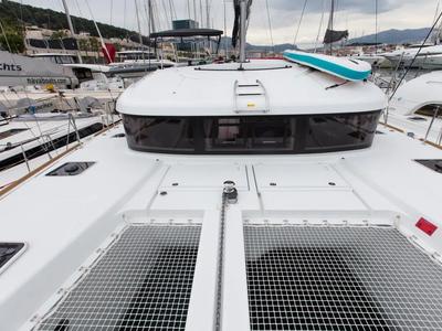 Deck of Marinero, a Lagoon 40 catamaran at Lavreotiki Municipal Unit, Greece