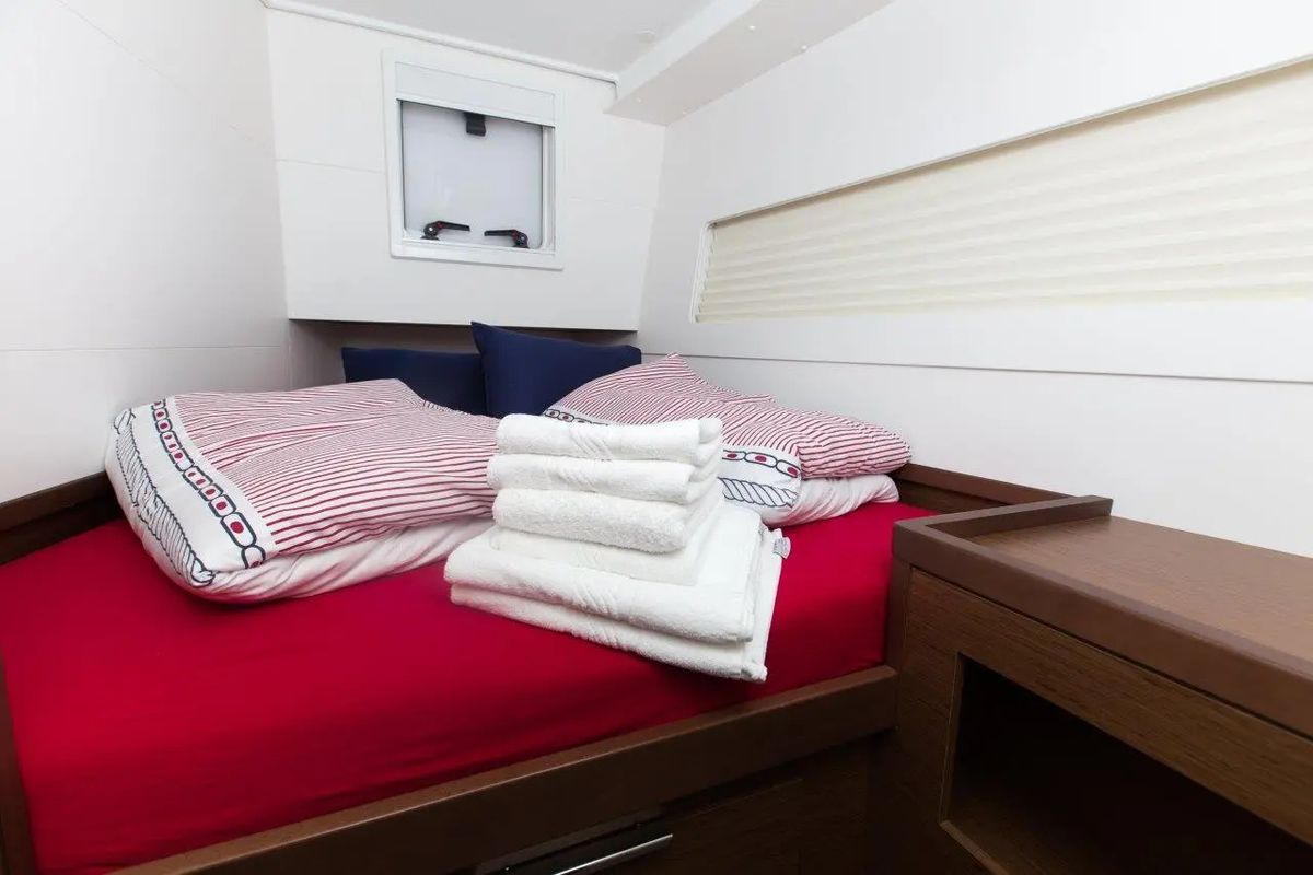 Cabin on Marinero, a Lagoon 40 catamaran at Lavreotiki Municipal Unit, Greece
