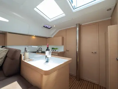 Galley of Andiamo, a Elan Impression 50 sailboat at Grad Biograd na Moru, Croatia
