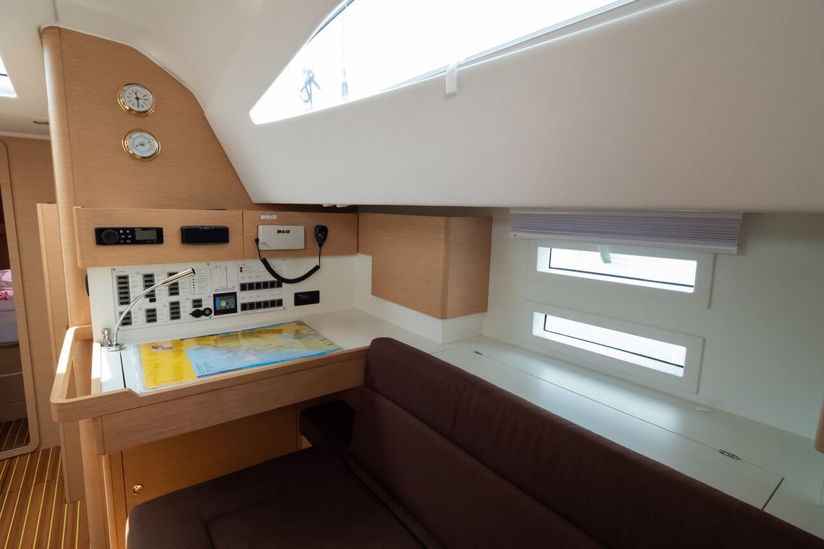 Salon of Andiamo, a Elan Impression 50 sailboat at Grad Biograd na Moru, Croatia