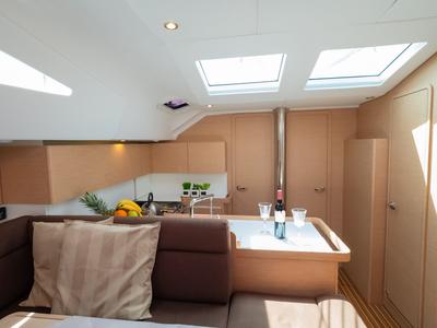 Salon of Andiamo, a Elan Impression 50 sailboat at Grad Biograd na Moru, Croatia