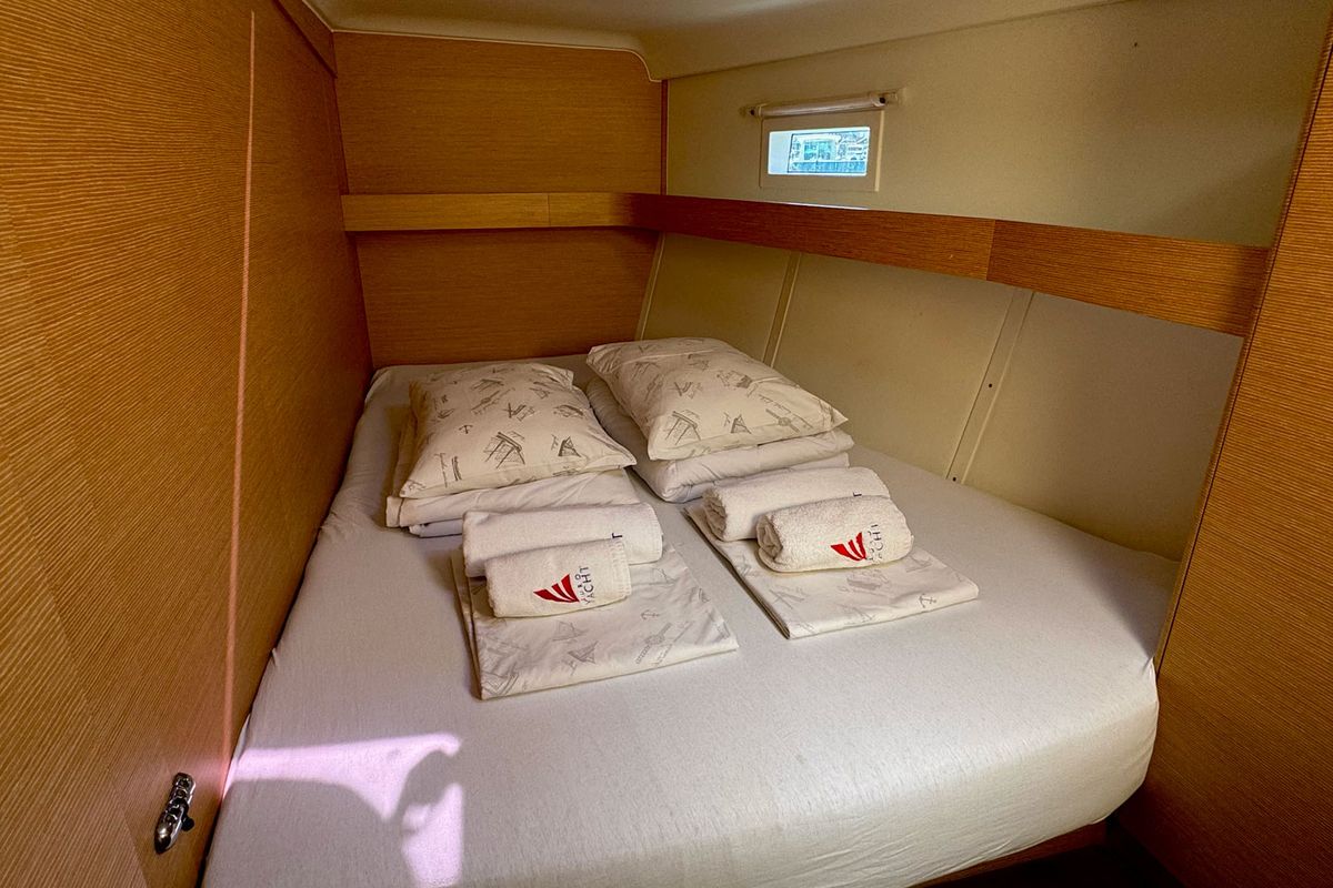 Cabin on Andiamo, a Elan Impression 50 sailboat at Grad Biograd na Moru, Croatia