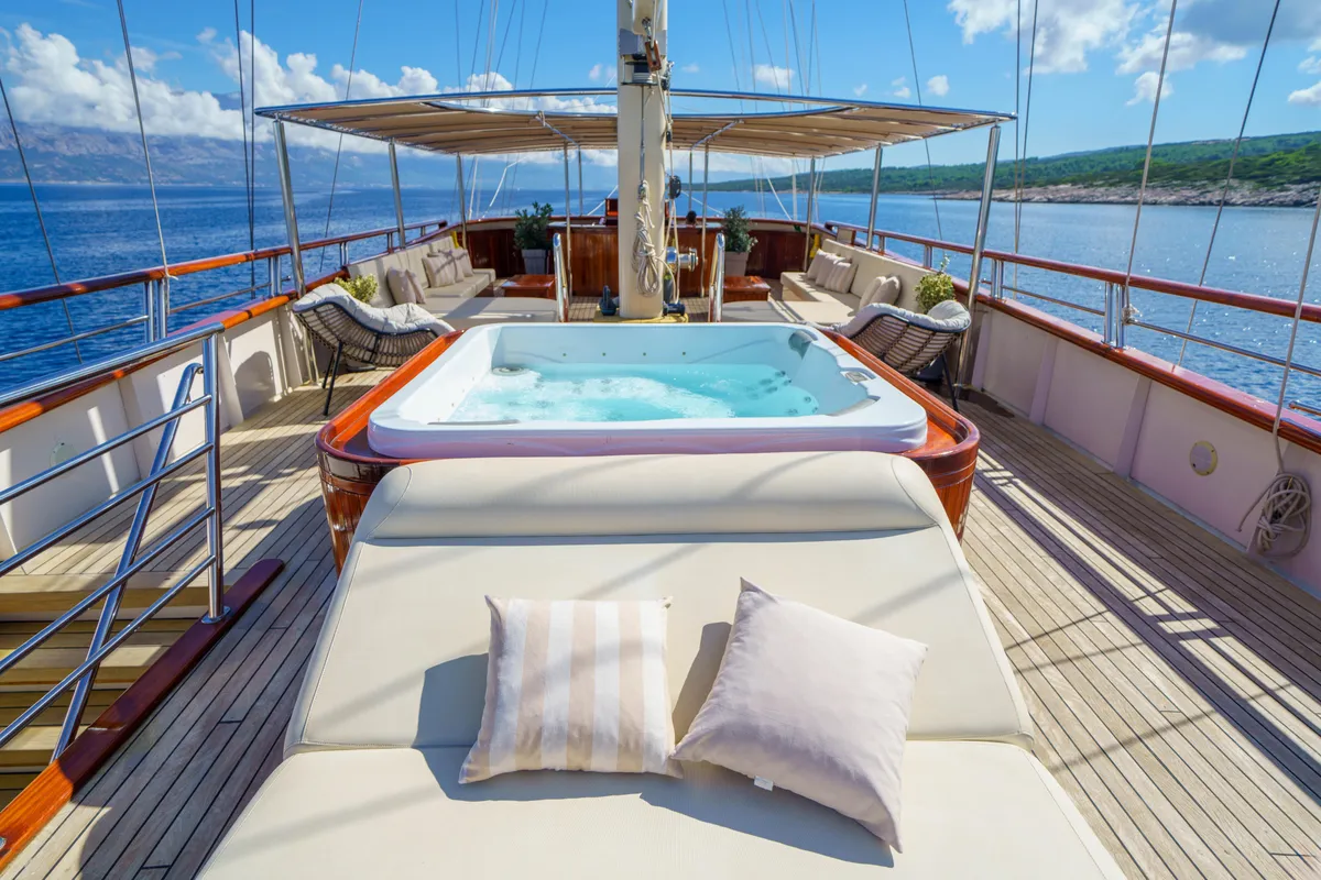 Deck of Son De Mar, a Unknown Son De Mar yacht at Split, Croatia