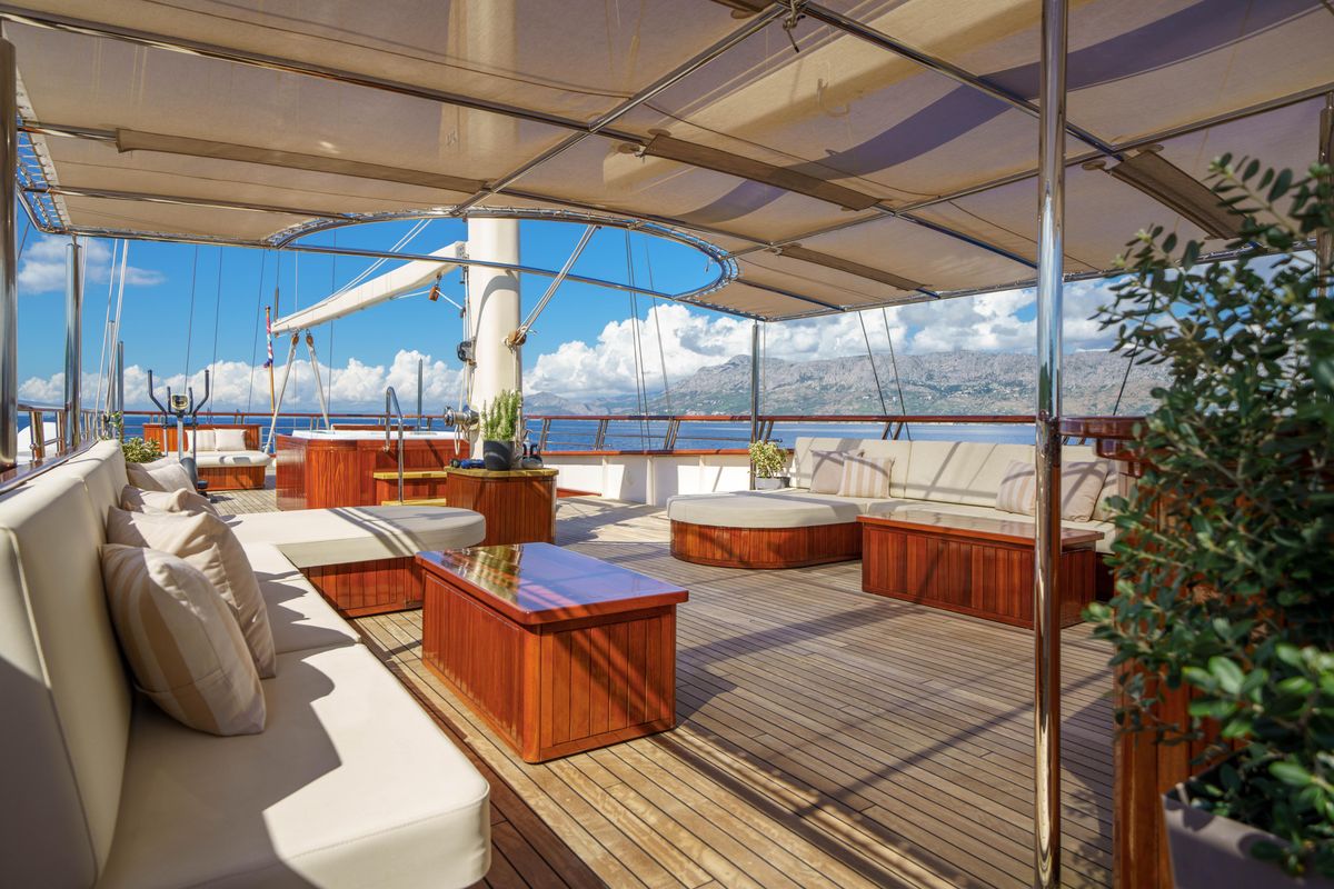 Deck of Son De Mar, a Unknown Son De Mar yacht at Split, Croatia