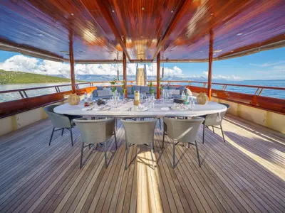 Deck of Son De Mar, a Unknown Son De Mar yacht at Split, Croatia