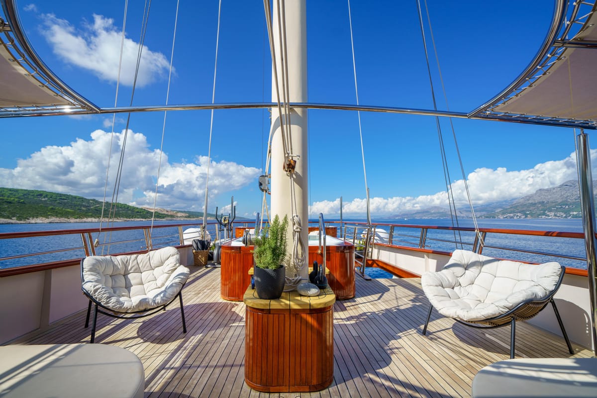 Deck of Son De Mar, a Unknown Son De Mar yacht at Split, Croatia