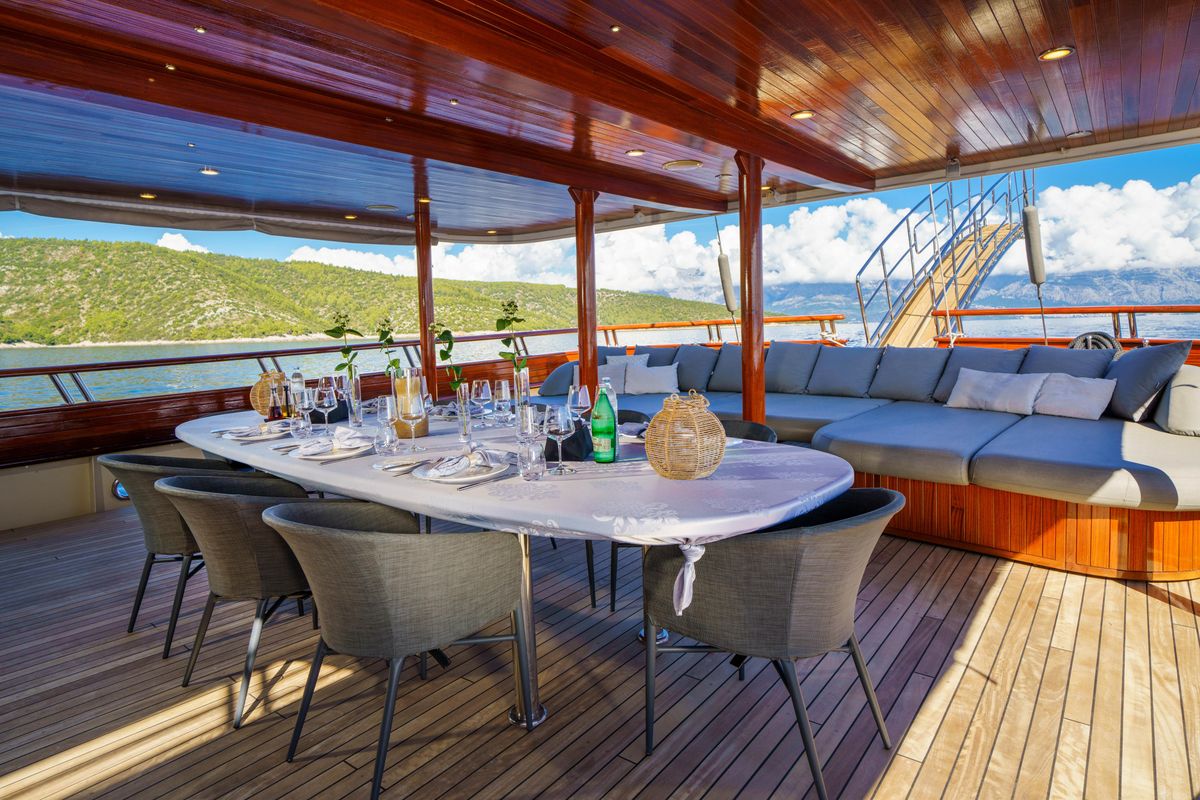 Deck of Son De Mar, a Unknown Son De Mar yacht at Split, Croatia