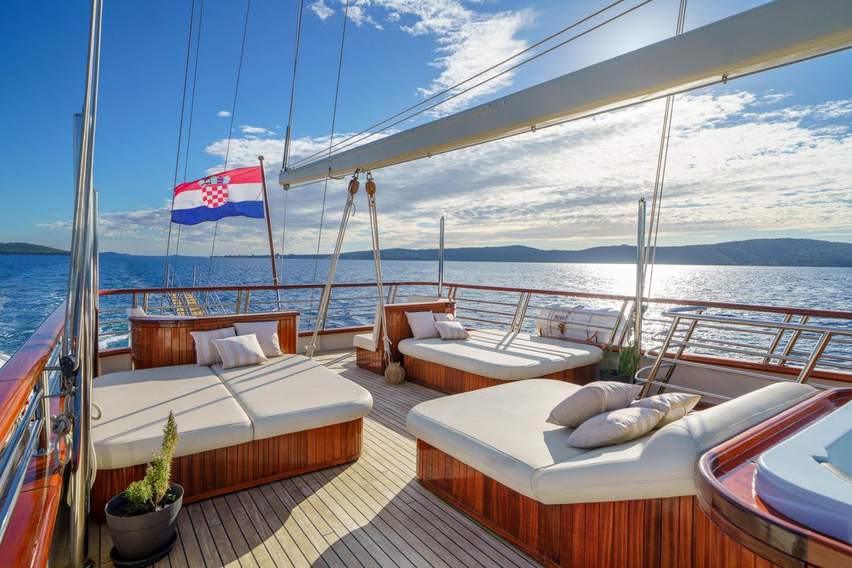 Deck of Son De Mar, a Unknown Son De Mar yacht at Split, Croatia