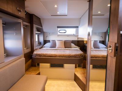 Cabin on Second Wind, a Bali 4.6 catamaran at Parikia, Greece