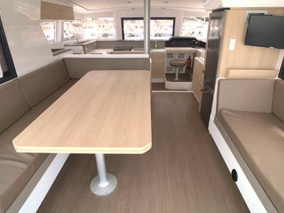 Salon of Jax, a Bali 4.1 catamaran at Općina Rogoznica, Croatia