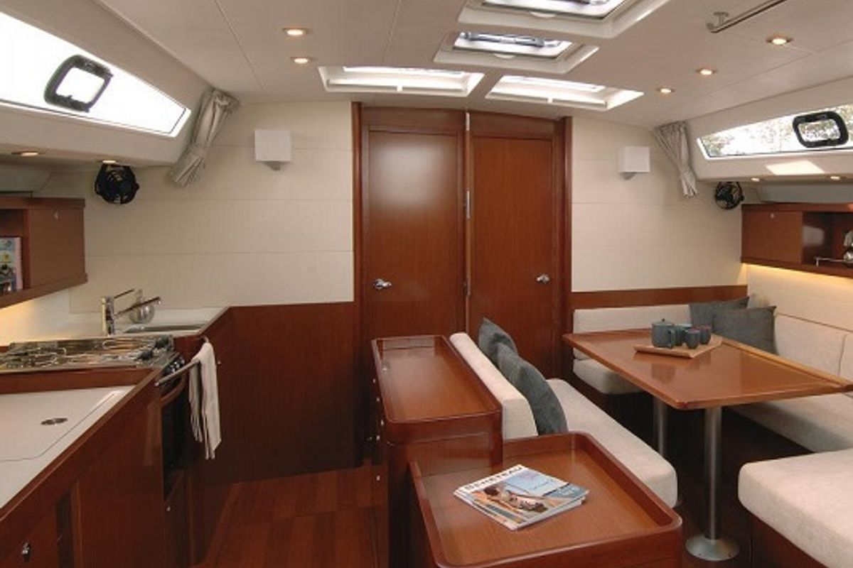 Salon of Anchorman, a Beneteau Oceanis 50 sailboat at Municipal Unit of Ellomenos, Greece