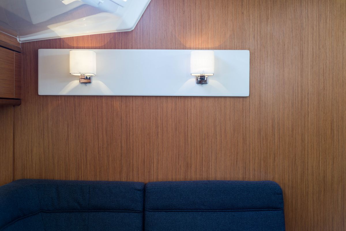 Salon of Breathless, a Bavaria Cruiser 56 sailboat at Municipal Unit of Lefkada, Greece