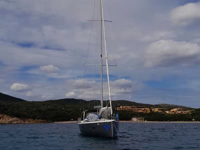Galley of Newt, a Dufour 460 GL sailboat at Olbia, Italy