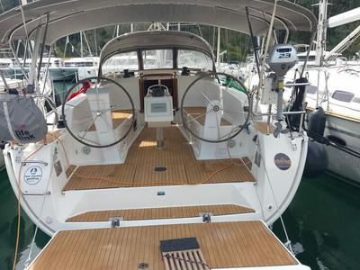 Cockpit of Summer Elli, a Bavaria Cruiser 41 sailboat at Palma de Mallorca, Spain