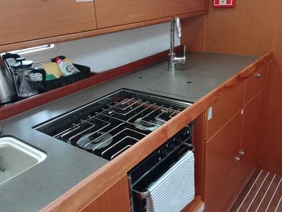 Galley of Summer Elli, a Bavaria Cruiser 41 sailboat at Palma de Mallorca, Spain
