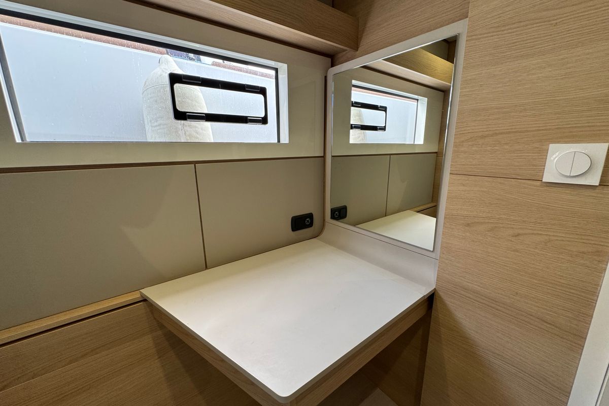 Cabin on Good Luck, a Aventura Catamarans Aventura 45 catamaran at Grimaud, France