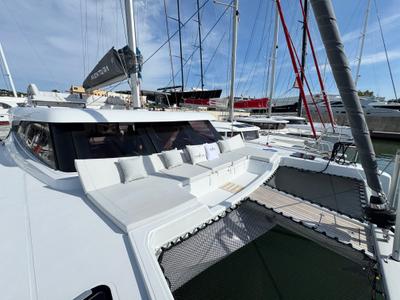 Deck of Good Luck, a Aventura Catamarans Aventura 45 catamaran at Grimaud, France
