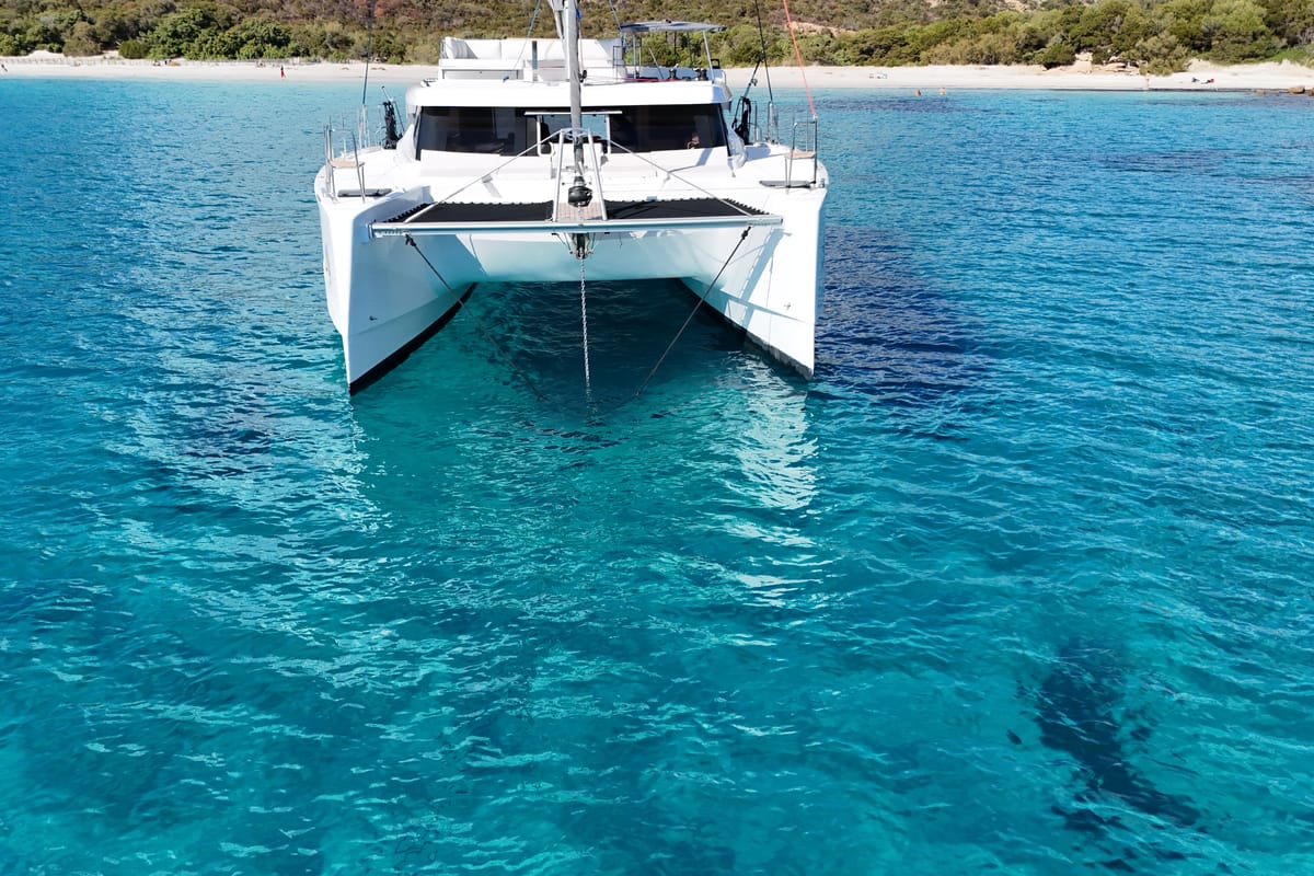 Exterior view of Good Luck, a Aventura Catamarans Aventura 45 catamaran at Grimaud, France