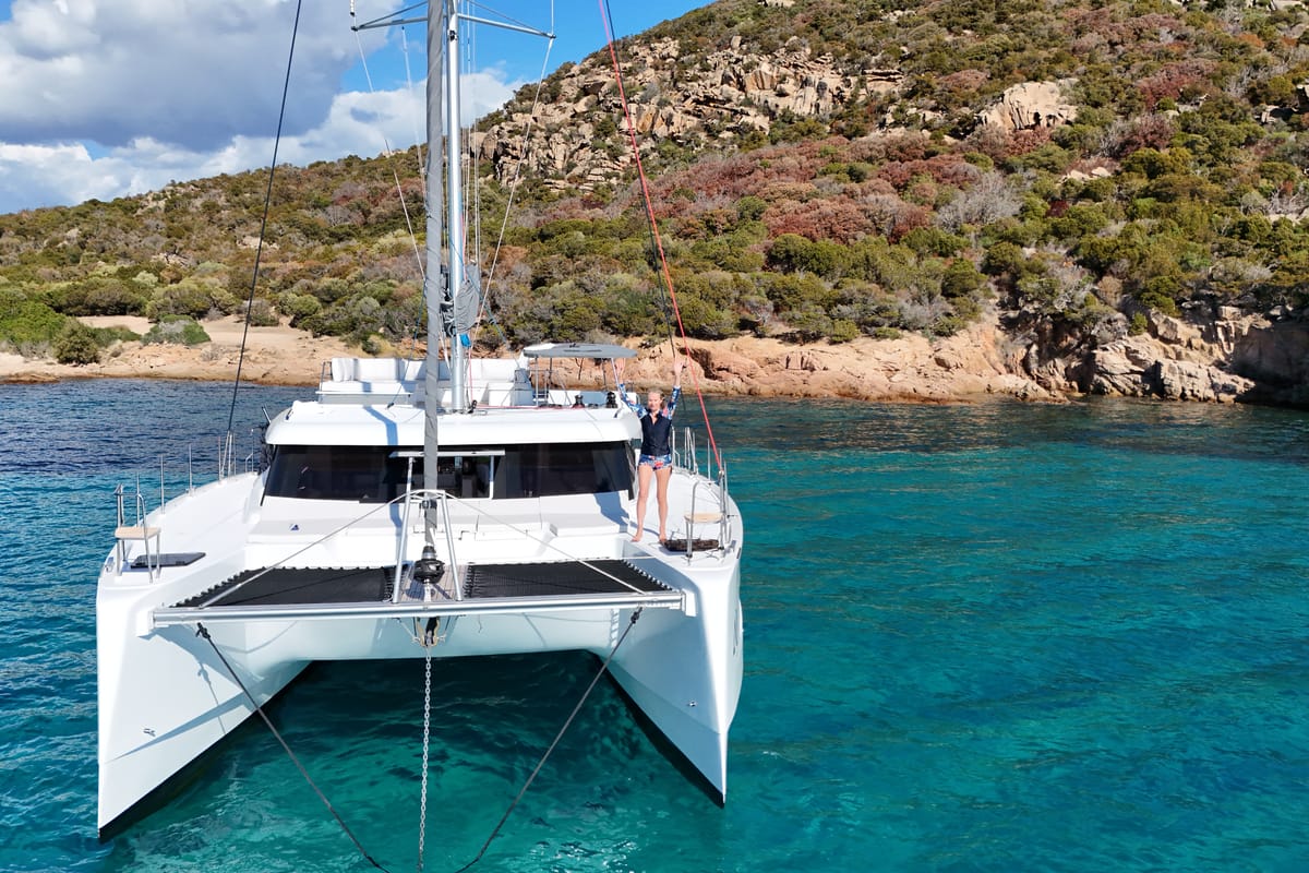 Exterior view of Good Luck, a Aventura Catamarans Aventura 45 catamaran at Grimaud, France