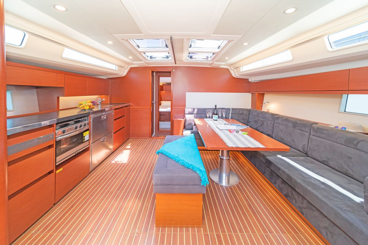 Galley of El Grande, a Hanse Yachts Hanse 508 sailboat at Municipal Unit of Rhodes, Greece