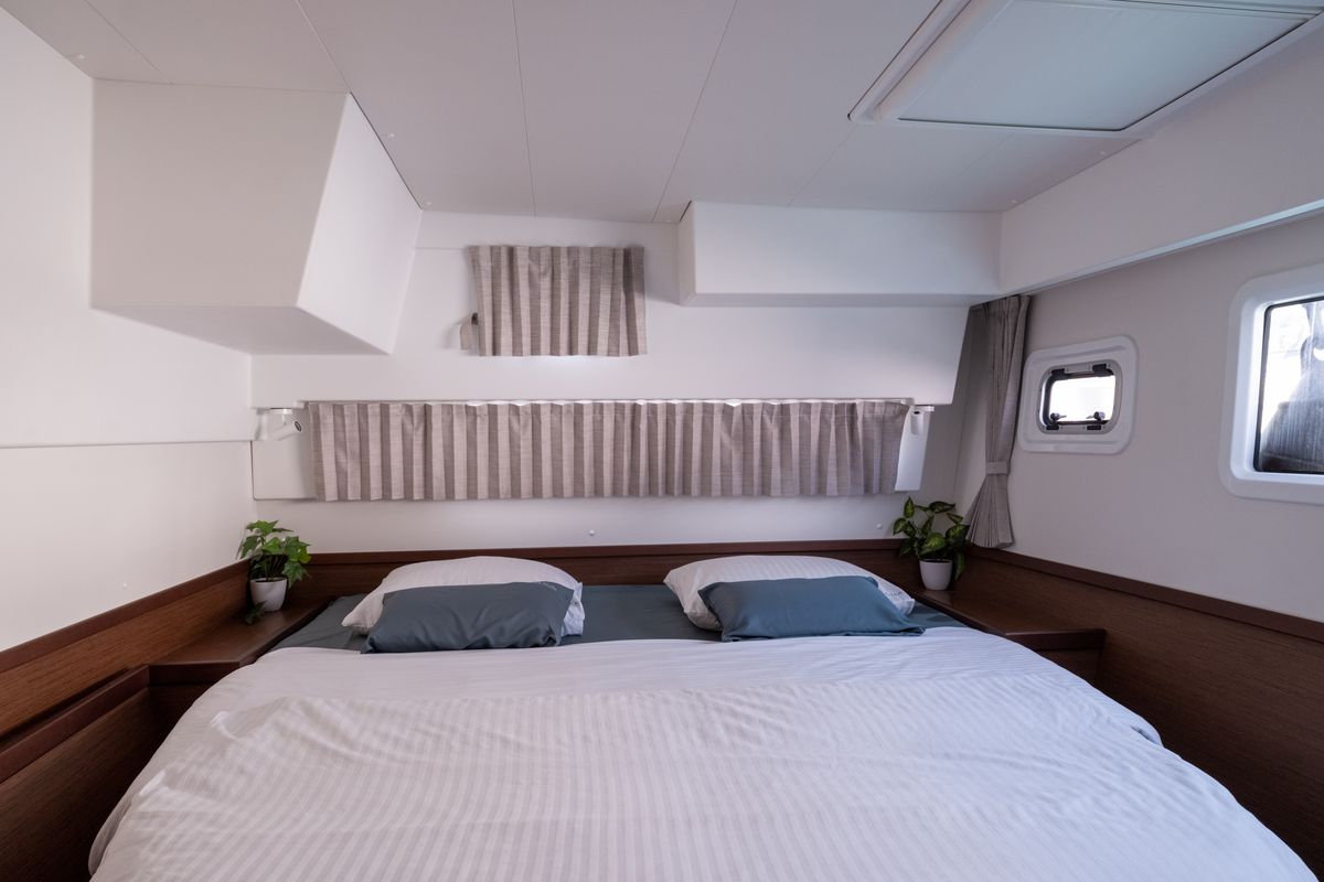 Cabin on Jutka, a Lagoon 42 catamaran at Dubrovnik, Croatia
