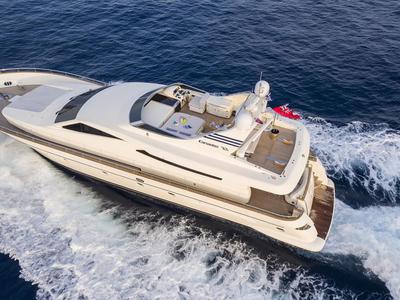 Exterior view of Why Not, a Canados 72 yacht at Cannigione, Italy