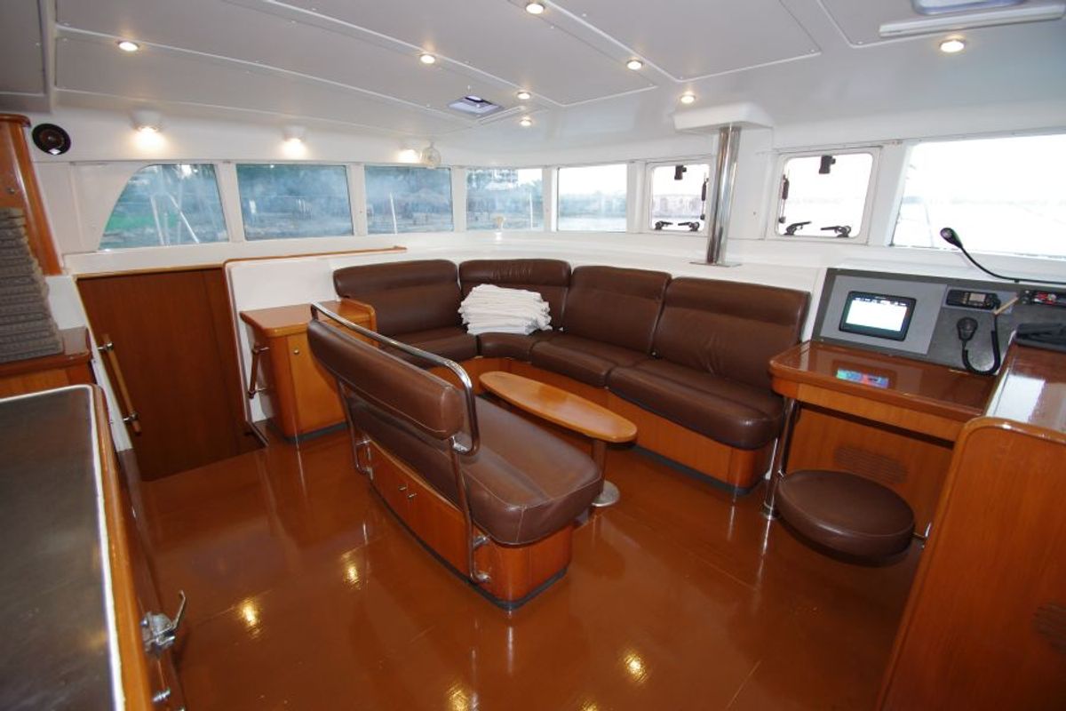 Salon of Victoria, a Lagoon 440 catamaran at Cienfuegos, Cuba